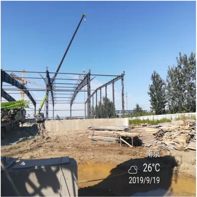 Πύλη πλαίσια 48m πύλη πλαίσιο 0.36mm μεγάλης έκτασης στεγών Decoiling επίπεδο