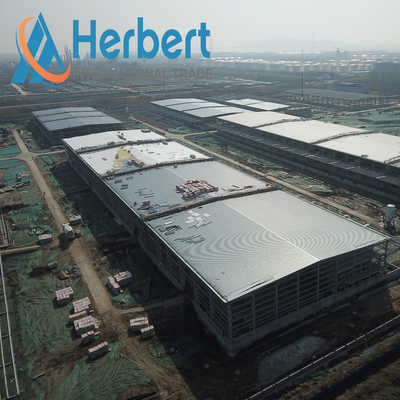 Q235B Prefab δομή στεγών αποθηκών εμπορευμάτων χάλυβα που χτίζει Rockwool