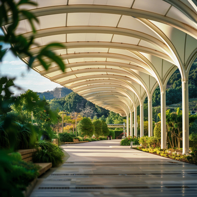 Δομή μεμβράνης έντασης από ETFE και PTFE για κομψές αρχιτεκτονικές μορφές