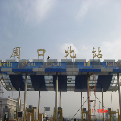 Petrol Station Construction Steel Space Frame Canopy with Q235/Q345B Grade and 70 Years Service Life