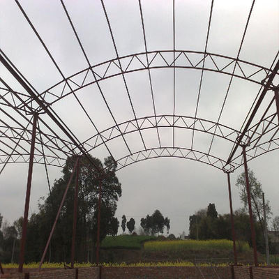 S355JR Grade Steel Space Frame with Irregular Welding and Curved Roof for Stadium Applications